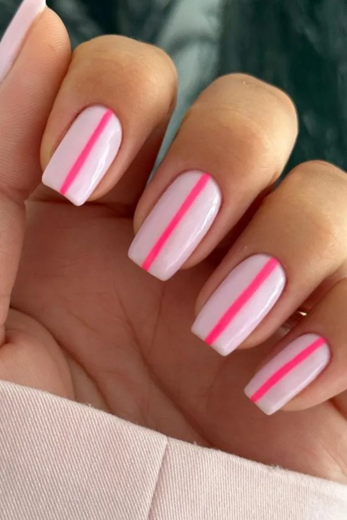 Chic Nails With A Stripe