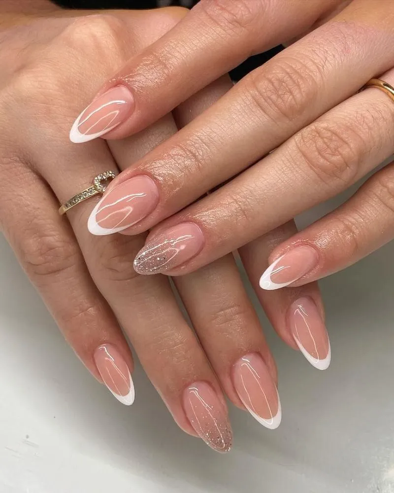 White French tip nail designs with White French tip nail designs with shine