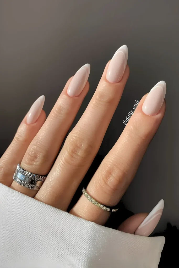 White French Nail Tips with double French