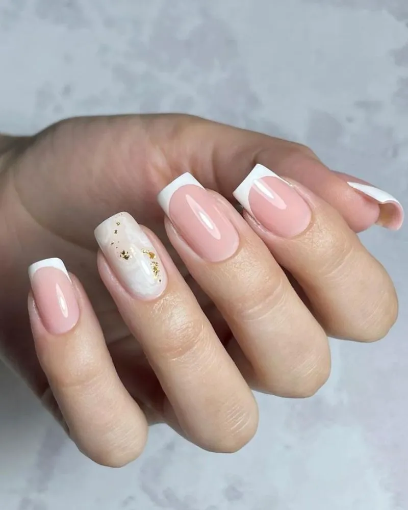 White French manicure ideas with French with an accent nail design