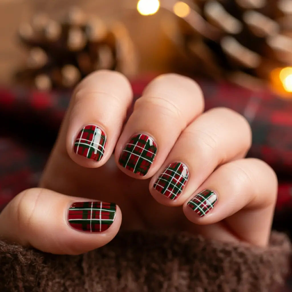 Plaid Pattern Nail Art