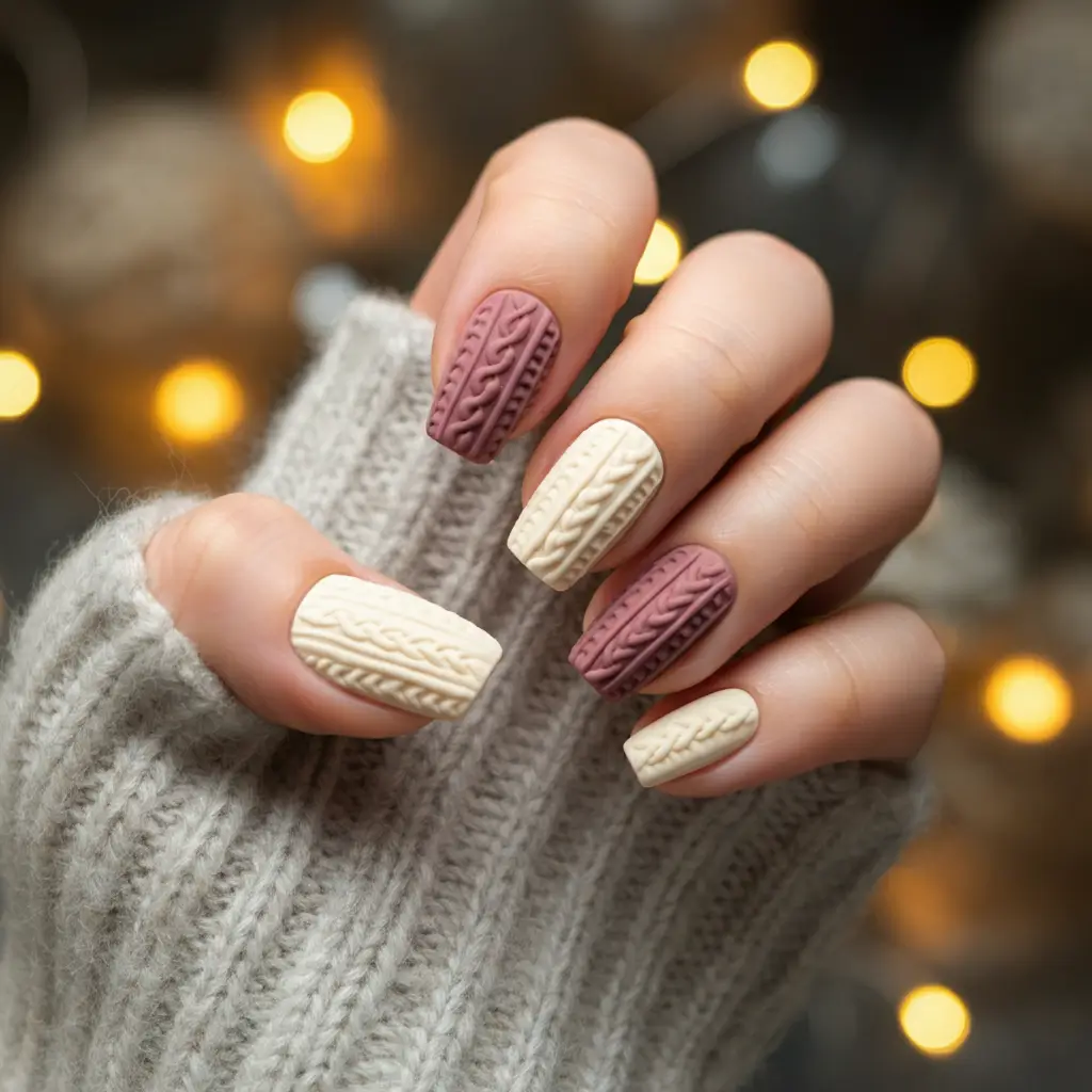 Sweater Pattern Nail Art