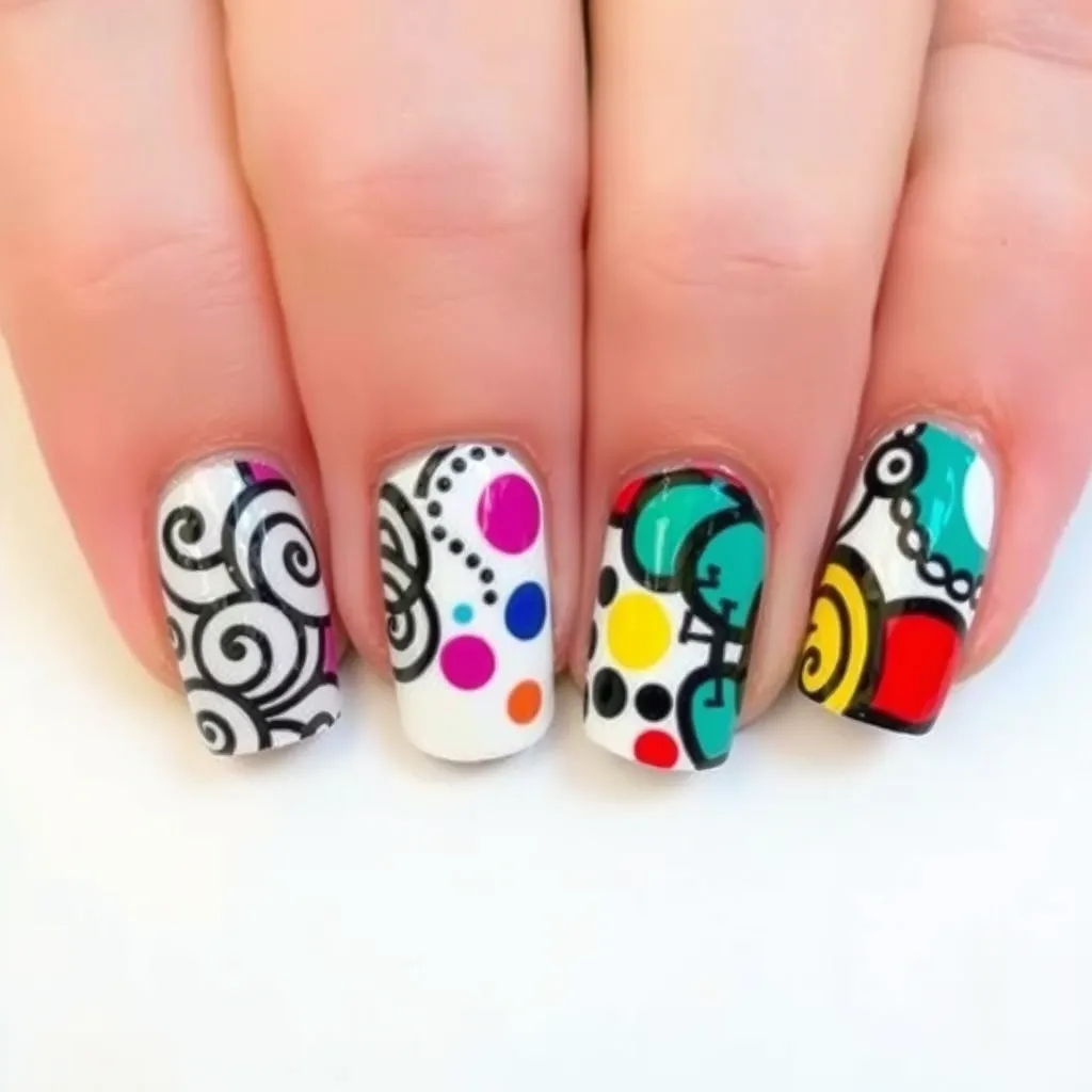 artistic abstract nails