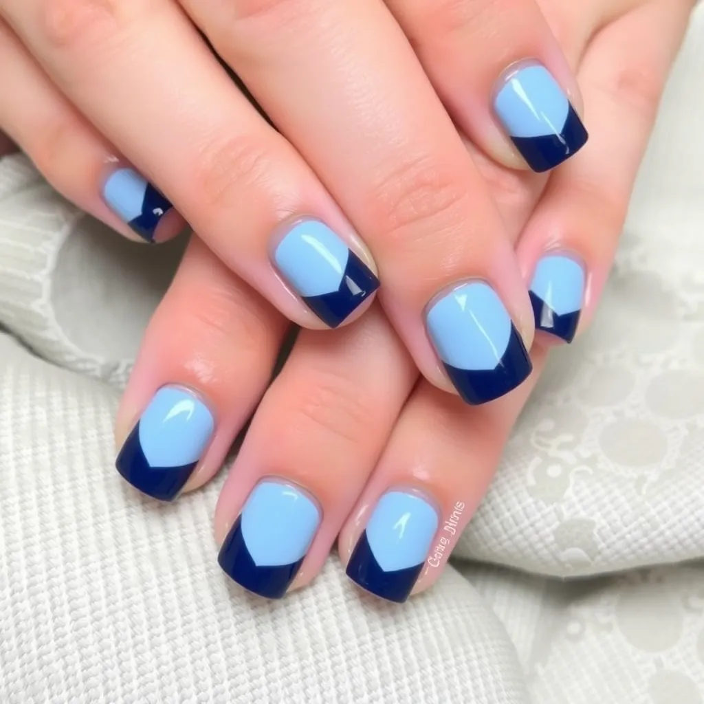 blue abstract nails