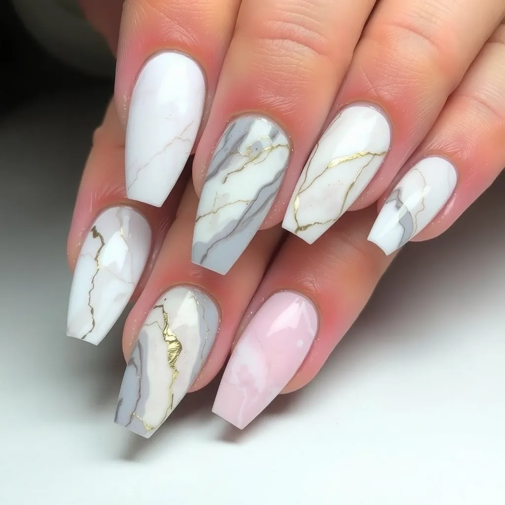 marble design nails